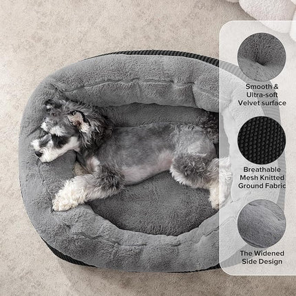INVENHO Dog Bed Medium Size, Orthopedic Warming Soft Calming Sleeping Durable with Anti-Slip Bottom