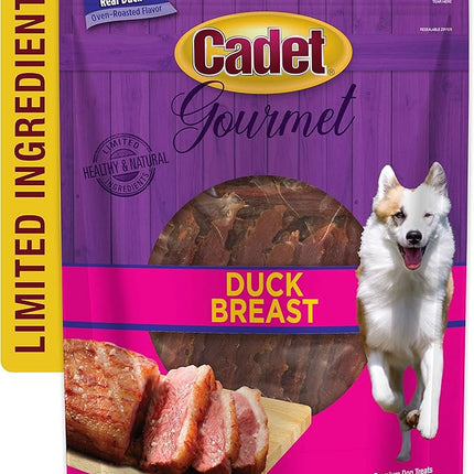 Cadet Gourmet Duck Breast Jerky Dog Treats, Healthy, Long-Lasting High-Protein Training Treats for Small & Large Dogs, 40 oz.