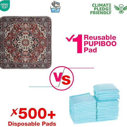 PUPIBOO Washable Pee Pads for Dogs and Cats - Super Absorbent Reusable Puppy Training Pads - 100% Waterproof, Leak-Proof & Non-Slip Whelping Pads for Pet Housebreaking