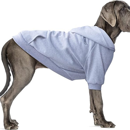 Large Dog Zipper Hoodies Clothes Zip Up Sweaters for Pitbull Labrador, Grey, 4X-Large