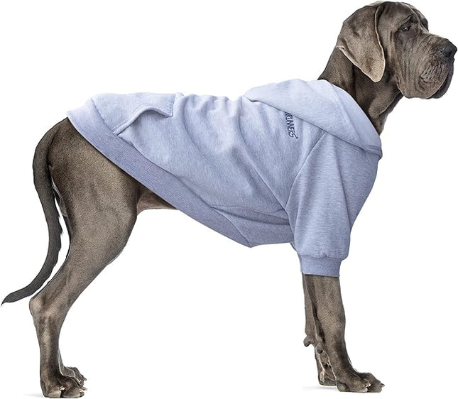 Large Dog Zipper Hoodies Clothes Zip Up Sweaters for Pitbull Labrador, Grey, 4X-Large