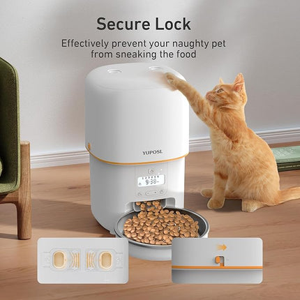 Automatic Cat Feeders - 3L Cat Food Dispenser Easy to Use, Timed Automatic Pet Feeder with Over 180-day Battery Life, 1-6 Meals Dry Food Programmable Portion Control Also for Dogs