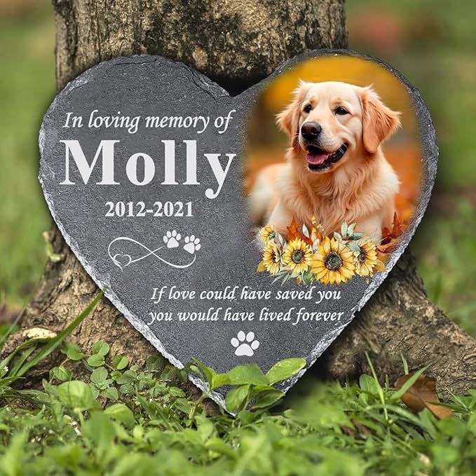 Gabita Custom photo Dog Memorial Stone, Pet Memorial Gifts for Dogs, Dog Memorial Stone, Personalized Pet Grave Markers Headstone Cemetery Decorations for Pet new 1
