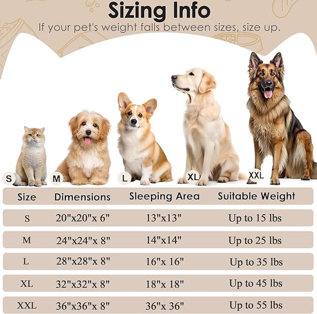 Extra Large Dog Beds, 36 Inch Human Dog Anxiety Relief Comfort Bed, Indestructible & Chew Proof Pet Beds (Light Brown)
