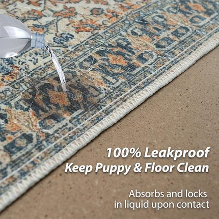 nunubaby 4PACKWashable Pee Pads for Dogs, Stylish, Non-Slip and Leak-Proof Pee Pads. Reusable Potty Pads for Dogs for Crates and Floors.(Beige/Multi, 24" x48")