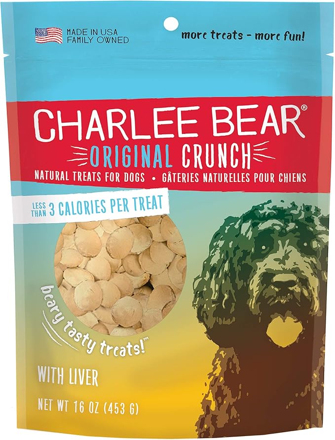 Charlee Bear Original Dog Treats, Chicken Liver, 16 oz (Pack of 2)