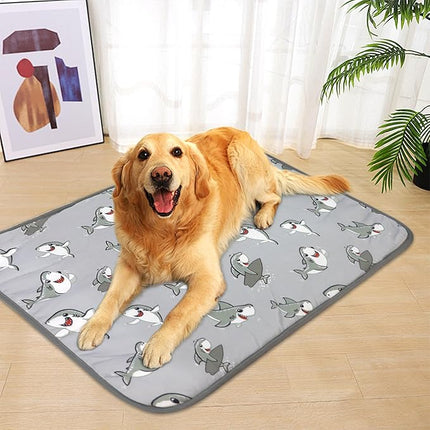 NACOCO Summer Pet Cooling Mat - Cat Dog Cushion Pad Sleeping Cool Sharks Comfortable Soft for Pets Kids and Adults (Grey Shark, L)