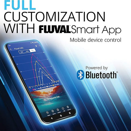 Fluval Aquasky 2.0 Bluetooth LED Aquarium Light – 35W, 48–60" | RGB + 6500K White LEDs | App-Controlled 24-Hour Cycle & Weather Effects | IP67 Waterproof | 120 Wide Coverage