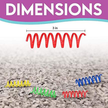 SPOT Colorful Springs Cat Toys – 3" Bouncy Coils for Indoor Cats & Kittens to Swat, Chase & Bite, Safe Lightweight Plastic, Interactive Enrichment Toys, 10-Pack Multi-Color