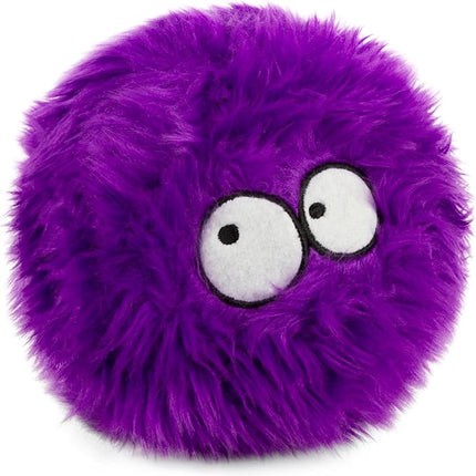 goDog Furballz Squeaky Plush Ball Dog Toy, Chew Guard Technology - Purple, Large
