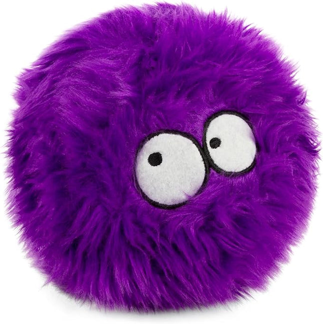 goDog Furballz Squeaky Plush Ball Dog Toy, Chew Guard Technology - Purple, Large