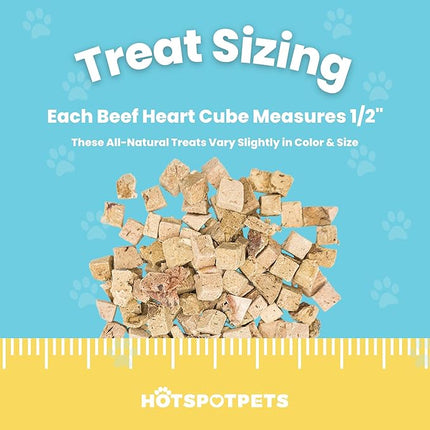 hotspot pets Freeze Dried Beef Heart Treats for Cats & Dogs - 1LB Resealable Big Bag, Made in USA, Single Ingredient All Natural Grain-Free Immune support Treats -Perfect for Training, Topper or Snack