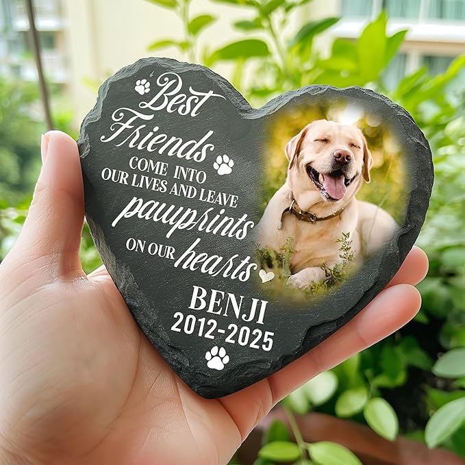 Personalized Dog Memorial Gifts for Loss of Dog, Custom Pet Memorial Stone with Photo Name Date, Stones for Dogs, Gift for Cat Lovers, Bereavement Sympathy Gift for Pet Lover, Quote 2