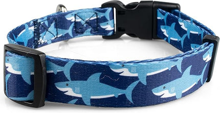 Limeloot Sharks Dog Collar, Summer Themed Dog Collar for Male and Female Dogs, Small