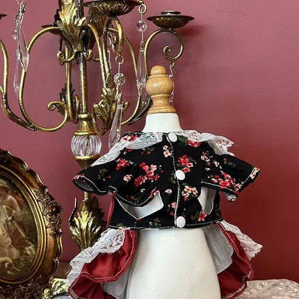 Fashion Sweet Puppy Dog Lace Princess Dress for EXTRAL Small and Small Dog A-red Medium