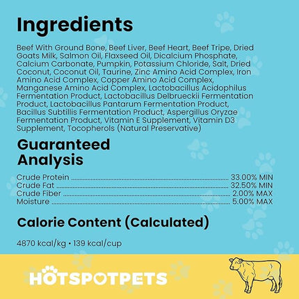 hotspot pets Freeze Dried Raw Beef Meal Toppers for Dogs 1LB Bag (500+pcs) Made in USA - Single Protein, All Natural, Grain-Free - Perfect for Training, Topper or Snack