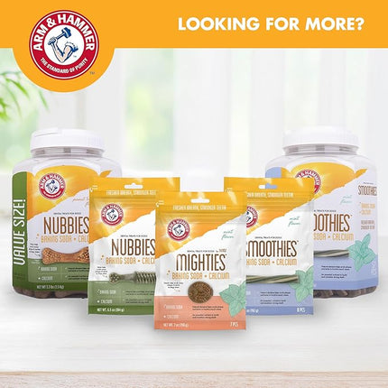 Arm & Hammer for Pets Nubbies Dental Treats for Dogs with Baking Soda and Calcium, Treat Chews Help Fight Bad Breath, Plaque & Tartar without Brushing, Peanut Butter, 20 Pcs (Packaging may vary)