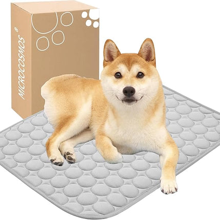 MICROCOSMOS Summer Cooling Mat & Sleeping Pad- Water Absorption Top, Materials Safe, Easy Carry, EZ Clean. Keep Cooling for Pets, Kids and Adults.(Grey, 24" x18")
