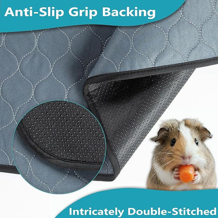 Washable Guinea Pig Cage Liner, 24 x 47 (3 Pack), Waterproof Reusable & Anti Slip Guinea Pig Bedding Fast and Super Absorbent Pee Pad for Small Animals, for Midwest Cage Area