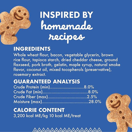 Buddy Biscuit Softies 20 oz Pouch, Soft & Chewy, Natural Bacon and Cheese Flavor Dog Treats, Oven Baked in the USA