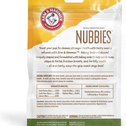 Arm & Hammer for Pets Nubbies Dental Treats for Dogs with Baking Soda and Calcium, Treat Chews Help Fight Bad Breath, Plaque & Tartar without Brushing, Peanut Butter, 20 Pcs (Packaging may vary)