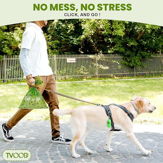 Dog Poop Bags Rolls 420 Counts: TVOOD Extra Thick Poop Bags for Dogs Leak-proof Scented Pet Waste Bags for Doggie Poo - with 2 Dispenser, Green