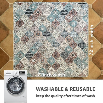 nunubaby Washable Pee Pads for Dogs, Stylish, Non-Slip and Leak-Proof Pee Pads. Reusable Potty Pads for Dogs for Crates and Floors.(Dark Red/Multi, 72" x72" )