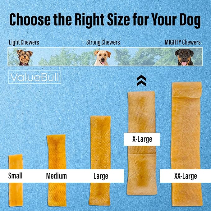 ValueBull Himalayan Yak Cheese Dog Chews, Extra Large, 25 ct Bulk Pack - Long Lasting for Aggressive Chewers, All Natural, Healthy & Safe, Low Odor Nepal Yak Milk Chews