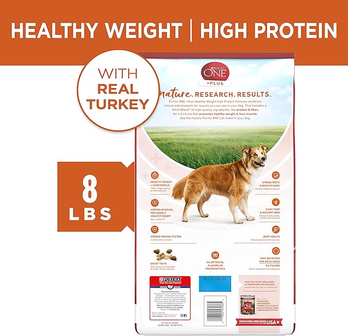 Purina ONE Plus Healthy Weight High-Protein Dog Food Dry Formula - 8 lb. Bag