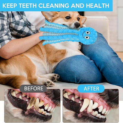 Squeaky Dog Toys Octopus Stuffed Crinkle Toy, Puppy Chew Toys for Teething, Durable Tug of War Interactive Plush Dog Toys for Puppies Small, Medium, and Large Dogs