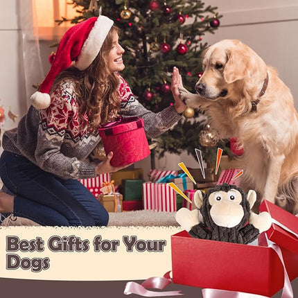 Plush Dog Toy with Crinkle Paper, Tug of War Pull Interactive Toys for Puppies to Large Dogs