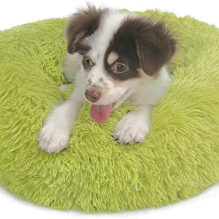 Calming Small Dog Bed - Anti-Anxiety, Machine Washable, Fluffy Luxury, Anti-Slip, Waterproof, Warming, Cozy Soft, Round