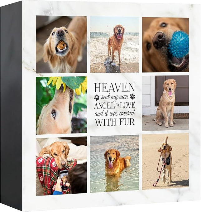 Lifesong Milestones Wooden Shadow Box Cremation Urn for Pet Ashes| Urns for Ashes of Deceased Pet Dog Cat| Sympathy Keepsake 10x10