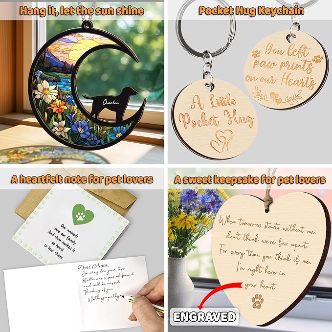 6'' DIY Labrador Memorial Suncatcher, Loss of Dog Sympathy Gift, Bereavement Gifts Dogs Passed Away, Labrador Remembrance Gift for Dog Lovers, Black Lab Memorial Gifts for Women 74-SS1