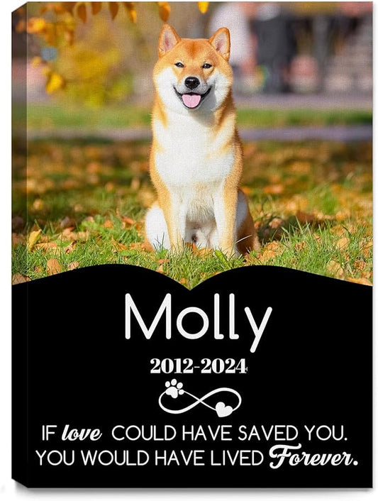 Personalized Pet Memorial Gifts for Dogs Customized Gifts for Dogs Cats Custom Loss of Pet Sympathy Gift Canvas Dog Loss Gift Canvas with Picture Name