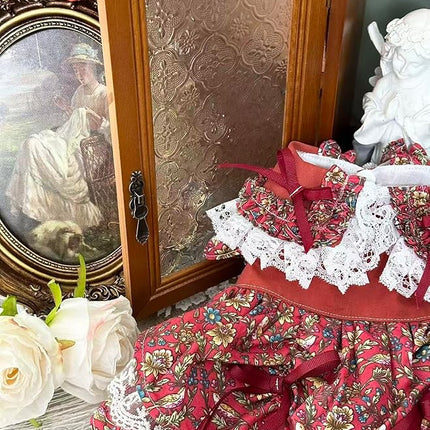 Fashion Sweet Puppy Dog Lace Princess Dress for EXTRAL Small and Small Dog E-red XX-Small