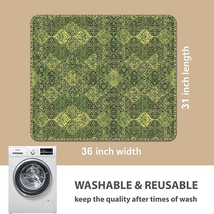 nunubaby Washable Pee Pads for Dogs, Stylish, Non-Slip and Leak-Proof Pee Pads. Reusable Potty Pads for Dogs for Crates and Floors.(Green/Multi, 31" x36")