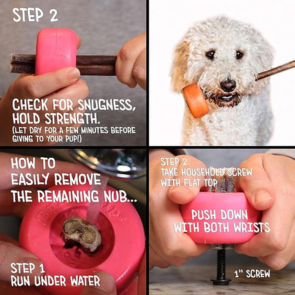 Bully Stick Holder - Size Small Interactive Dog Toy, Slow Feeder, Treat Dispenser, Chew Toy and Dog Safety Device