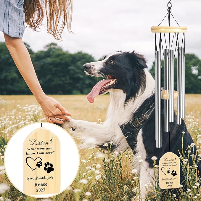 Dog Memorial Gifts for Loss of Dog, Jocidea Personalized Dog Memorial Wind Chime, Loss of Dog Sympathy Gift, Dog Remembrance Gifts, in Memory of Dog - Best Friend Ever