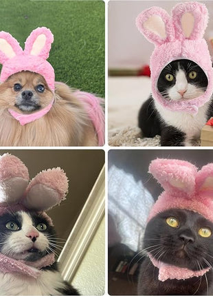 Cat Bunny Rabbit Ears Hat Costumes, Rabbit Ears for Dogs Party Costume Easter, Pet Accessory Cute Headwear, Easter Pet Costume for Cats Small Dogs Puppy (Pink)