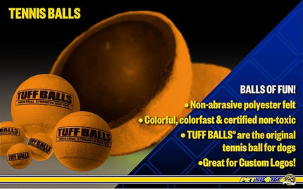 PetSport Giant Tuff Ball - Giant Tennis Balls for Large Dogs, Great for Boredom & Aggressive Chewers, Dog Toy, Certified Non-Toxic, Won't Wear Down Teeth - 4"(6pack)