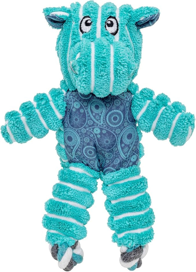 KONG Floppy Knots - Durable No‑Stuffing Squeaky Rope & Plush Dog Toy - for Teething, Playing (Hippo, X-Small)