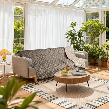 gogobunny 100% Double Sided Waterproof Dog Blanket Soft Pet Bed Cover Reversible Protect Furniture Couch Sofa Car for Puppy Cat Kids (Dark Walnut/Light Walnut, 82x120 Inch (Pack of 1))