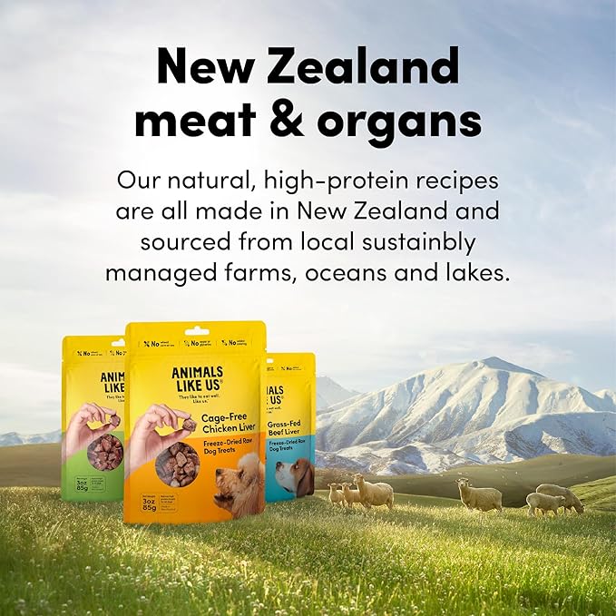 Premium Dog Treats, Freeze-Dried Raw 100% Cage-Free Chicken Liver, Single Ingredient, Protein Rich, Non-GMO, No Wheat or Corn, 3 oz