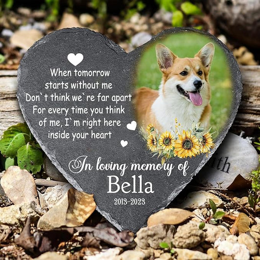 Gabita Personalized Dog Memorial stone, Pet Memorial Gifts for loss of Dogs, Custom Pet Grave Markers Headstone Cemetery Decorations for Dog