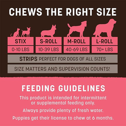 Earth Animal No Hide Chews - Long Lasting Rawhide Free Medium Dog Chews Rolls, Salmon - 3 Count Value Pack
