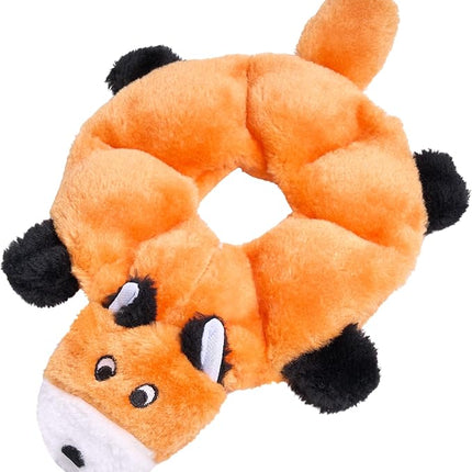 ZippyPaws Loopy - No Stuffing Dog Toys to Keep Them Busy, for Small, Medium, & Large Dogs, Squeaky Pet Toy for Boredom, Unstuffed Chew Toy, Soft Plush Puppy Products, Fox - 10"