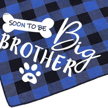 Big Brother Dog Bandana, Reversible Plaid Triangle Bibs Pet Scarf