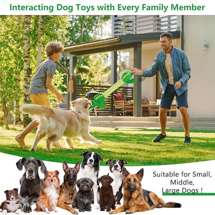 Large Squeaky Alligator Dog Toys, Interactive Puppy Toys with Crinkle Paper, Pull Tug of War Dog Toy, Plush Dog Chew Toys for Small, Medium, Large Breed