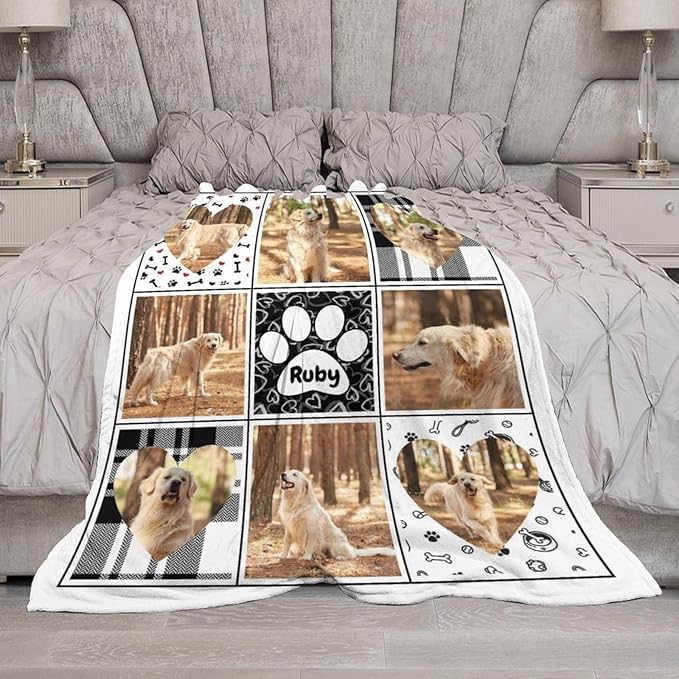 Artsadd Dog and Cat Memorial Gifts, Pet Loss Memorial Blanket, Custom Dog Blanket, Personalized Pet Remembrance Gifts, Loss of Pet or Cat Remembrance Sympathy Grief Condolence Bereavement Gifts